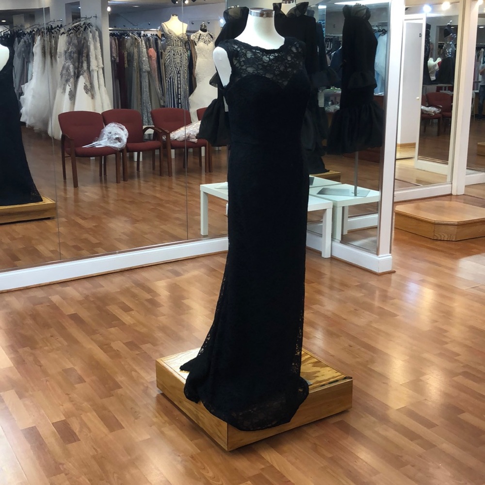 Black lace bridesmaid dress